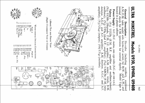 Minstrel U930; Ultra Electric Ltd.; (ID = 558730) Radio