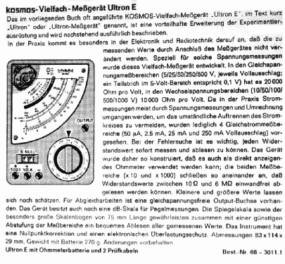 Analog-Multimeter UM201E; Ultron-Elektronik (ID = 153616) Equipment