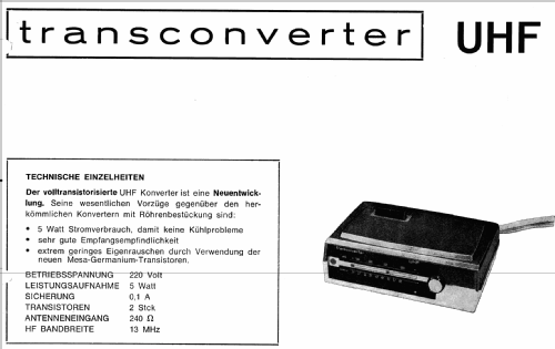 Convair UHF-Konverter ; Ultron-Elektronik (ID = 1516731) Converter