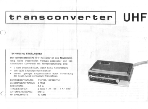 Transconverter UHF; Ultron-Elektronik (ID = 2329133) Adattatore