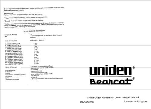 Scanner UBC2500XLT; Uniden; Tokyo (ID = 1690000) Commercial Re