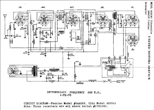 405046 Oldsmobile; United Motors (ID = 785816) Car Radio