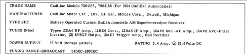 7264185 Cadillac ; United Motors (ID = 236868) Car Radio