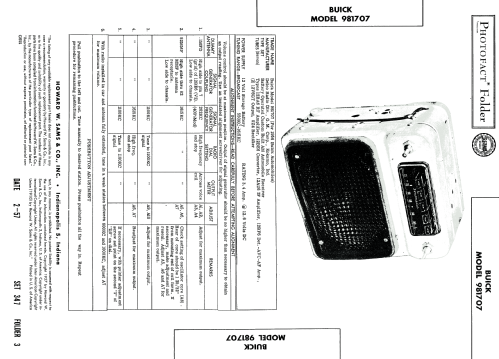 981707 Buick; United Motors (ID = 1834292) Car Radio