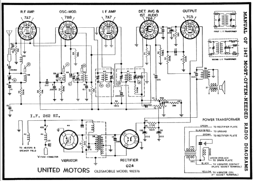 982376 Oldsmobile; United Motors (ID = 85573) Car Radio