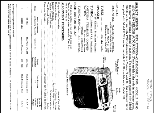 Oldsmobile 982579; United Motors (ID = 256204) Car Radio