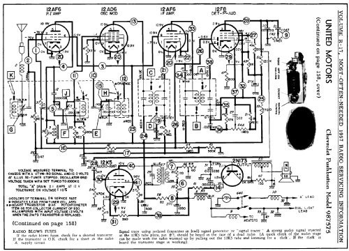 987575 Chevrolet Pushbutton; United Motors (ID = 134579) Car Radio