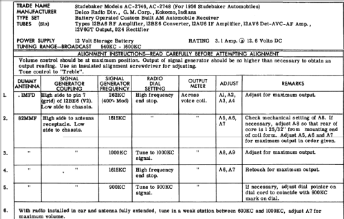 AC-2746 Studebaker; United Motors (ID = 236050) Car Radio