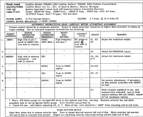 Cadillac 7265845; United Motors (ID = 235259) Autoradio