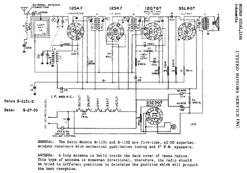 Delco R1151; United Motors (ID = 781738) Radio