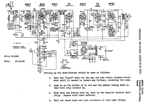 Delco R-1160; United Motors (ID = 781834) Radio