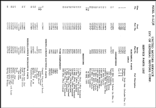 Delco R-1238; United Motors (ID = 310994) Radio