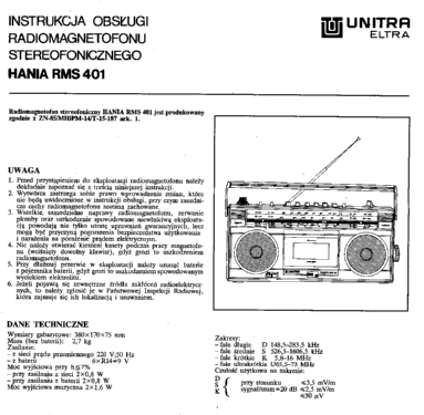 Hania RMS401; Unitra ELTRA; (ID = 1428353) Radio