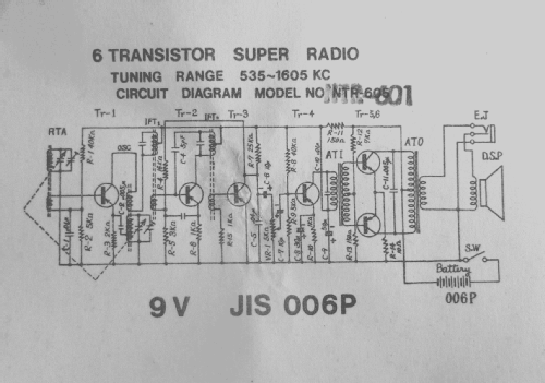 Cha-Cha De luxe Six Transistor NTR601 ; Tokai Wireless Co., (ID = 1446443) Radio
