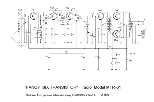 Fancy Six Transistor MTR-61; Unknown - CUSTOM (ID = 2732304) Radio