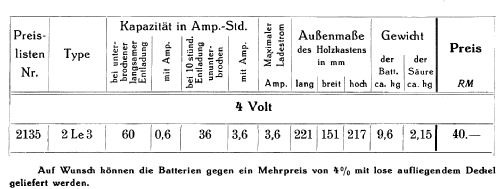 Heiz-Akkumulator 2Le3; Varta Accumulatoren- (ID = 943598) Strom-V