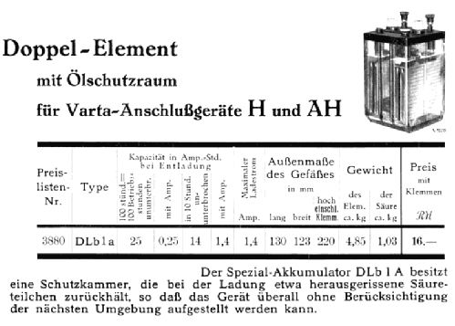 Heiz-Batterie DLb1a; Varta Accumulatoren- (ID = 315075) Power-S