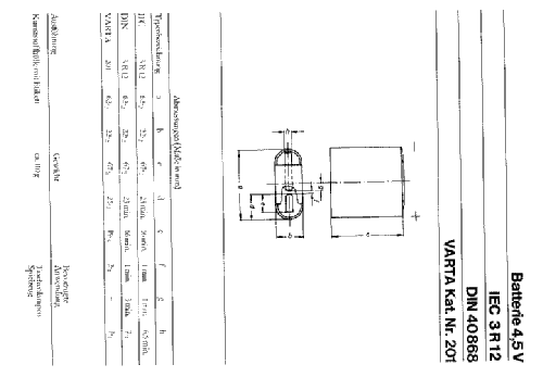 Special 201 - IEC 3R12; Varta Accumulatoren- (ID = 2334585) Fuente-Al