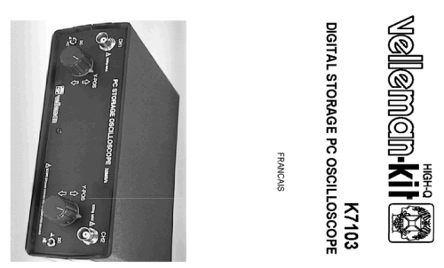 Oscilloscope PC à mémoire numérique K7103; Velleman, SA; Legen (ID = 1187781) Equipment