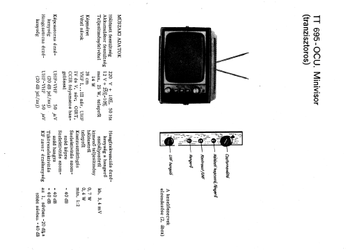 Minivizor TT-695OCU; Videoton; (ID = 1465281) Television