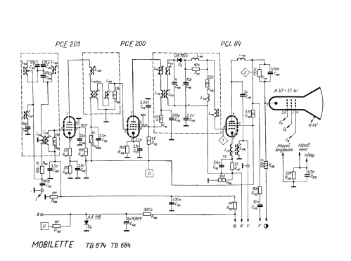 Mobilette TB684; Videoton; (ID = 1463742) Television