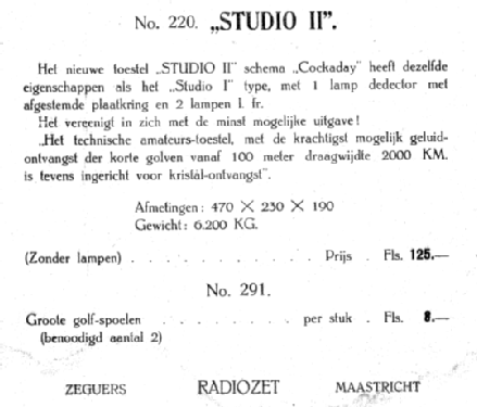 Studio II 220; Vitus, Fernand; (ID = 106243) Radio