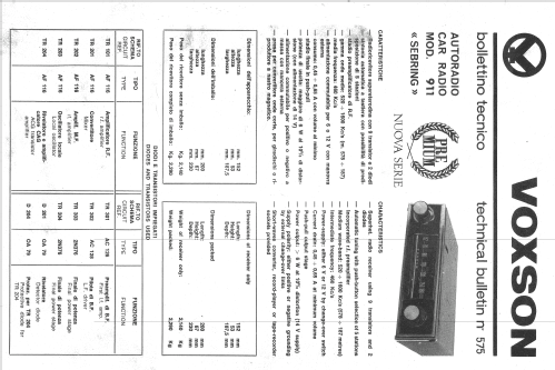 Sebring 911; Voxson, FARET F.A.R. (ID = 1094551) Car Radio