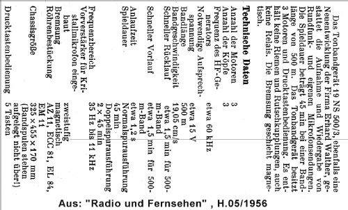 Tonbandgerät 19NS500/3; Walther, Ing. Erhard (ID = 954593) R-Player