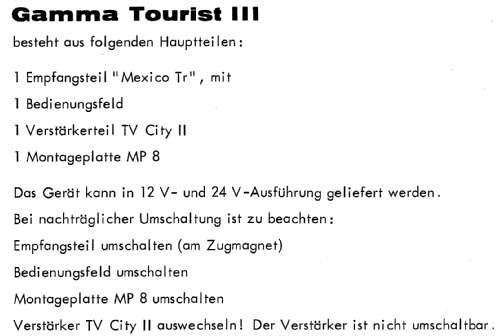 Gamma Tourist III ; Wandel & Goltermann; (ID = 2475283) Car Radio