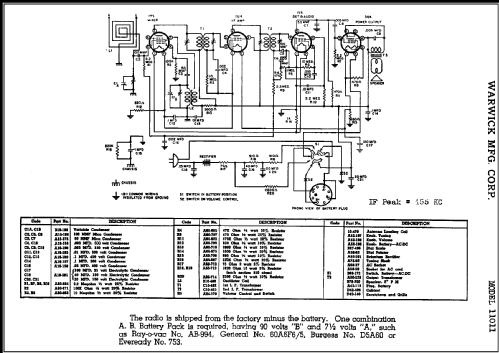 11011 Holiday ; Warwick Mfg. Corp., (ID = 412359) Radio