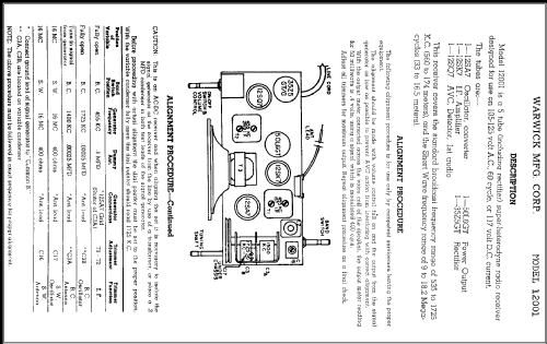 12001 ; Warwick Mfg. Corp., (ID = 313574) Radio