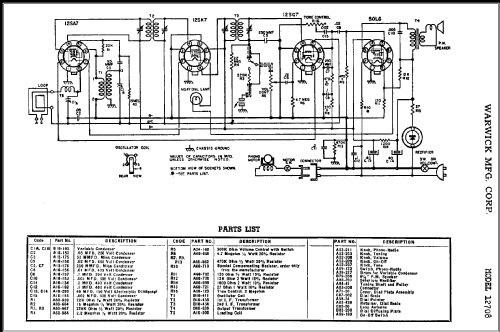 Clarion 12708 ; Warwick Mfg. Corp., (ID = 367461) Radio