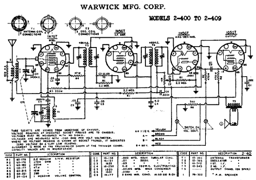 2-400 ; Warwick Mfg. Corp., (ID = 714442) Radio