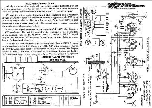 648 ; Warwick Mfg. Corp., (ID = 711926) Radio