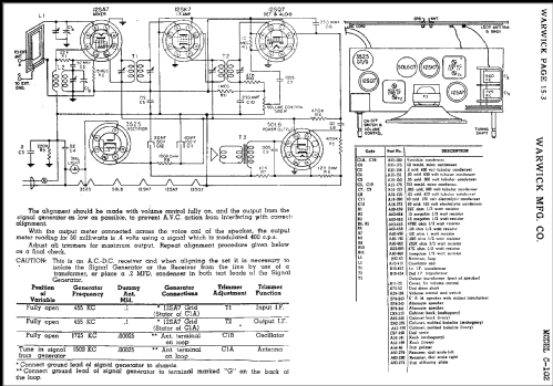 C-102 ; Warwick Mfg. Corp., (ID = 487650) Radio