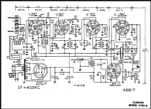 C-105A Clarionette ; Warwick Mfg. Corp., (ID = 487700) Radio