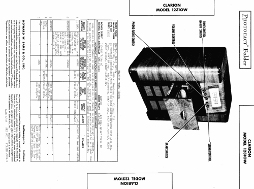 Clarion 12310W Ch= 12310; Warwick Mfg. Corp., (ID = 466558) Radio