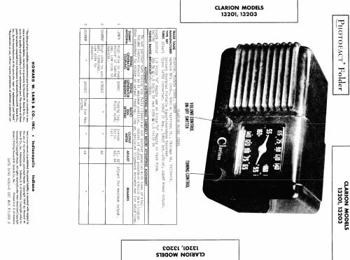 Clarion 13201 ; Warwick Mfg. Corp., (ID = 466564) Radio