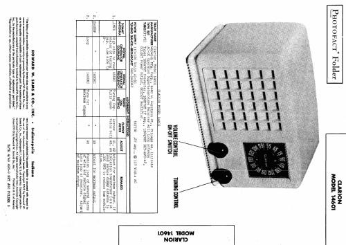 Clarion 14601 ; Warwick Mfg. Corp., (ID = 466577) Radio