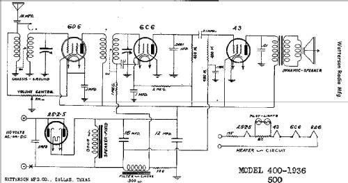 400 ; Watterson Radio Mfg. (ID = 703259) Radio