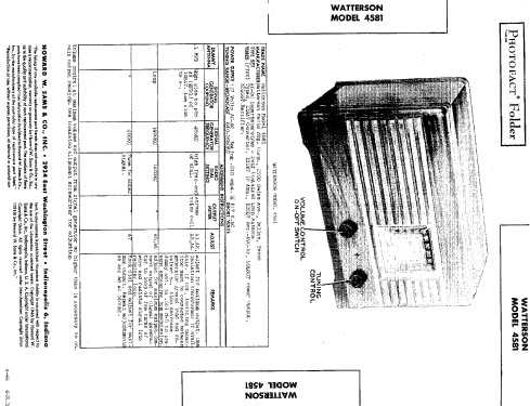 4581 ; Watterson Radio Mfg. (ID = 487720) Radio