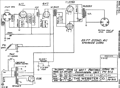 Portable Phonograph Unit PV912 ; Webster Co., The, (ID = 724269) Ton-Bild