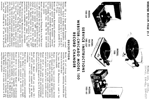 Record Changer 100-62 Ch= 100-1; Webster Co., The, (ID = 730039) R-Player