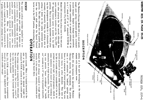 Record Changer 256-1 ; Webster Co., The, (ID = 728674) Sonido-V