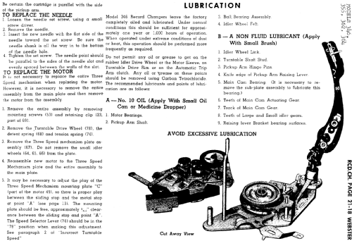 Record Changer Chassis 364-1 ; Webster Co., The, (ID = 730651) R-Player