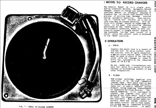 Record Changer Chassis 50 ; Webster Co., The, (ID = 728073) Enrég.-R