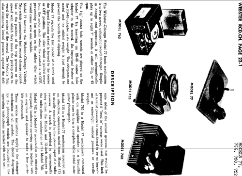 Record Changer 755 ; Webster Co., The, (ID = 731317) R-Player