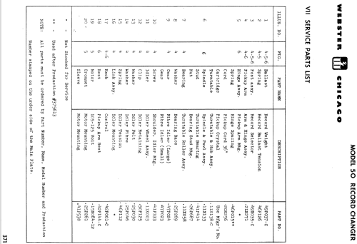 Record Changer Chassis 50 ; Webster Co., The, (ID = 1194106) Enrég.-R