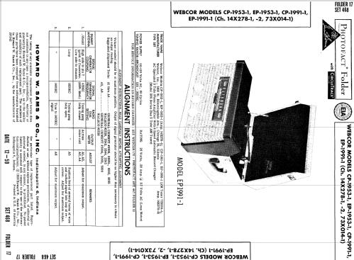 Webcor EP-1991-1 Ch= 73X014-1 + 14X278-1; Webster Co., The, (ID = 607947) Radio