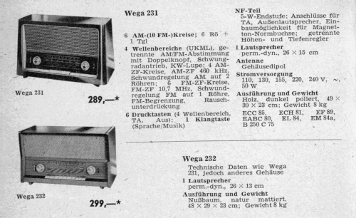 231; Wega, (ID = 2070001) Radio
